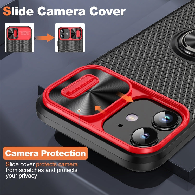 For iPhone 12 Sliding Camshield Armor Phone Case with Ring Holder