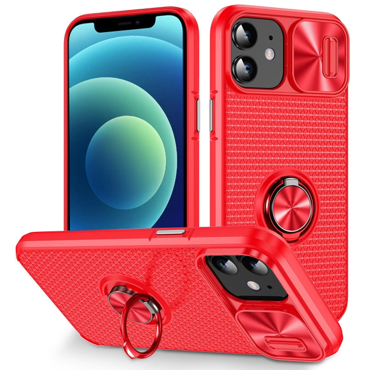 For iPhone 12 Sliding Camshield Armor Phone Case with Ring Holder