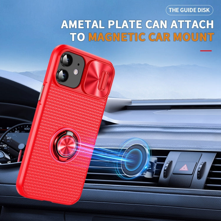 For iPhone 12 Sliding Camshield Armor Phone Case with Ring Holder