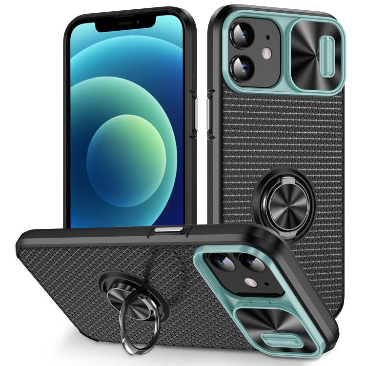 For iPhone 12 Sliding Camshield Armor Phone Case with Ring Holder