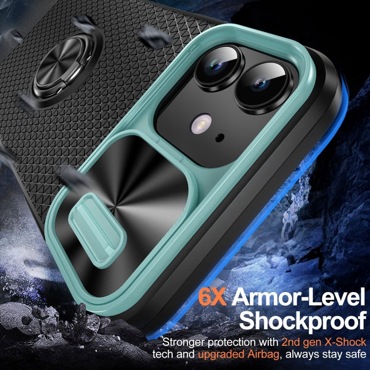 For iPhone 12 Sliding Camshield Armor Phone Case with Ring Holder