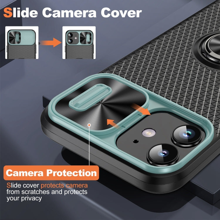 For iPhone 12 Sliding Camshield Armor Phone Case with Ring Holder