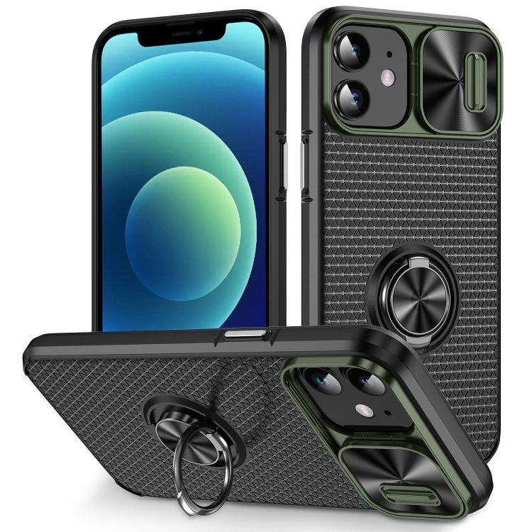 For iPhone 12 Sliding Camshield Armor Phone Case with Ring Holder