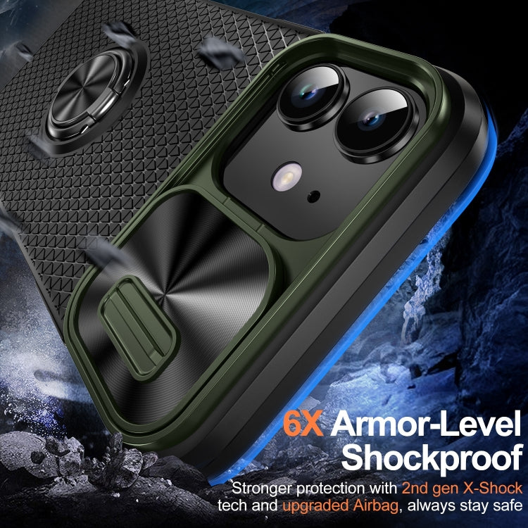 For iPhone 12 Sliding Camshield Armor Phone Case with Ring Holder