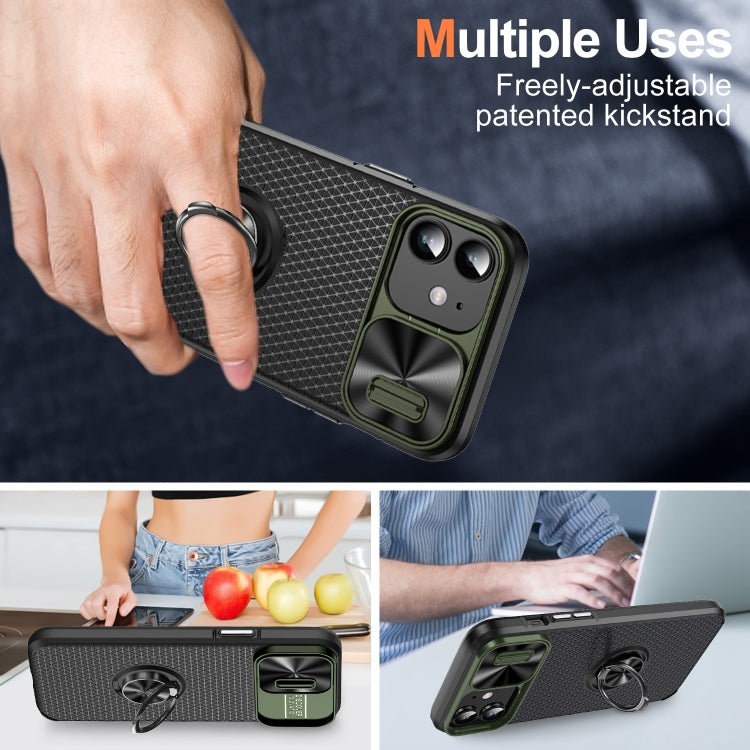 For iPhone 12 Sliding Camshield Armor Phone Case with Ring Holder