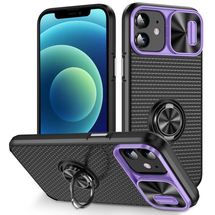For iPhone 12 Sliding Camshield Armor Phone Case with Ring Holder