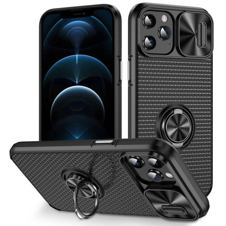 For iPhone 12 Pro Sliding Camshield Armor Phone Case with Ring Holder