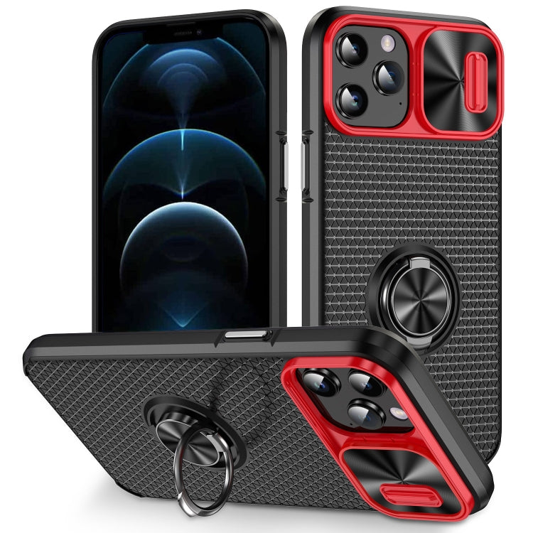 For iPhone 12 Pro Max Sliding Camshield Armor Phone Case with Ring Holder