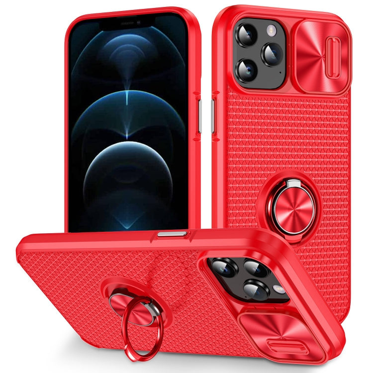 For iPhone 12 Pro Max Sliding Camshield Armor Phone Case with Ring Holder