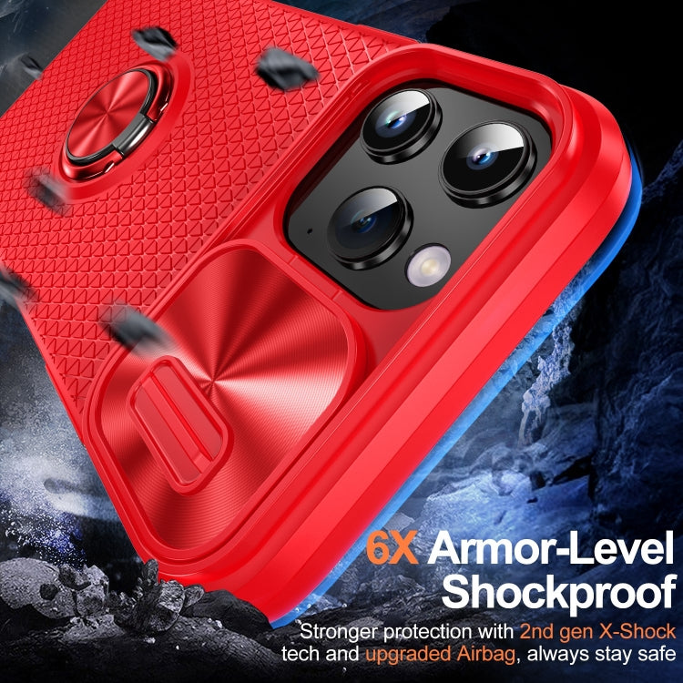 For iPhone 12 Pro Max Sliding Camshield Armor Phone Case with Ring Holder
