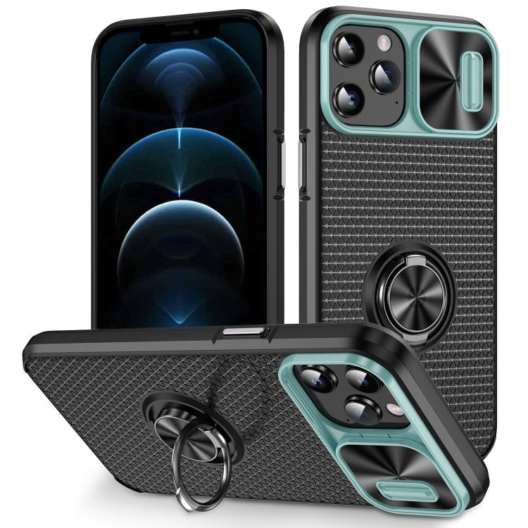 For iPhone 12 Pro Max Sliding Camshield Armor Phone Case with Ring Holder