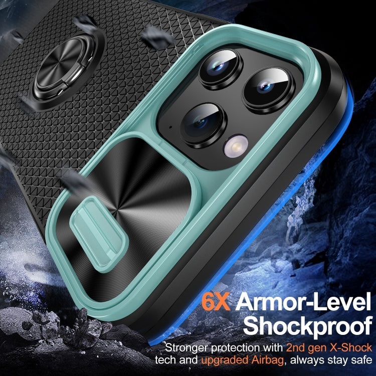 For iPhone 12 Pro Max Sliding Camshield Armor Phone Case with Ring Holder