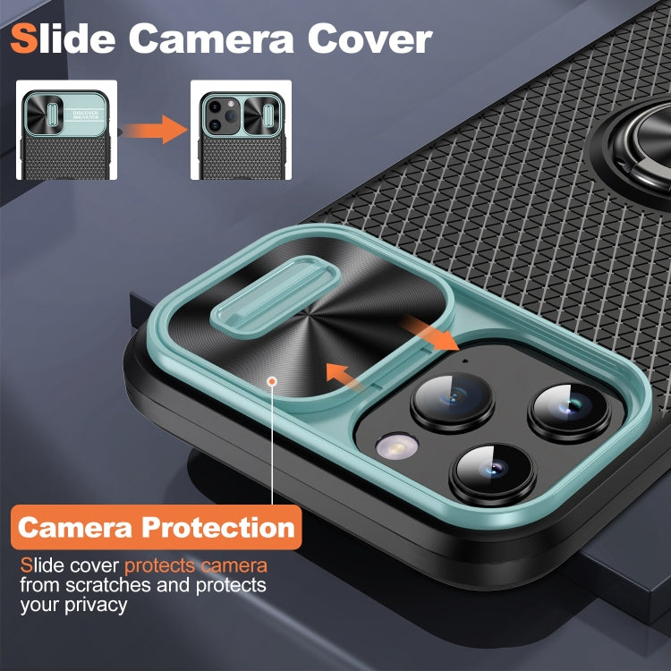 For iPhone 12 Pro Max Sliding Camshield Armor Phone Case with Ring Holder
