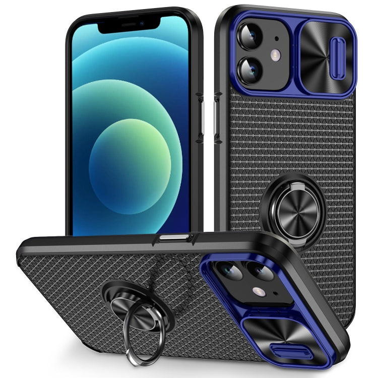 For iPhone 11 Sliding Camshield Armor Phone Case with Ring Holder