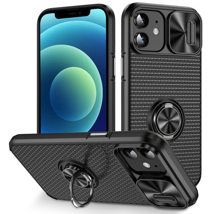 For iPhone 11 Sliding Camshield Armor Phone Case with Ring Holder