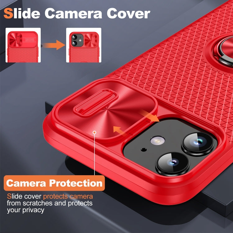 For iPhone 11 Sliding Camshield Armor Phone Case with Ring Holder