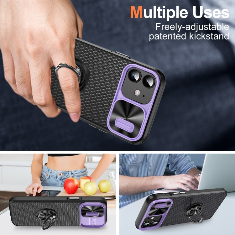 For iPhone 11 Sliding Camshield Armor Phone Case with Ring Holder
