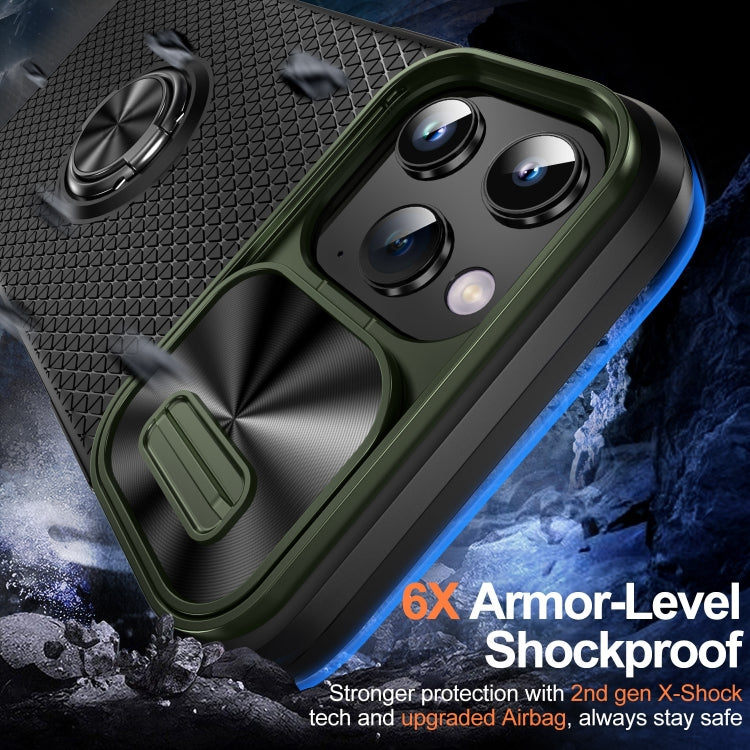 For iPhone 11 Pro Sliding Camshield Armor Phone Case with Ring Holder