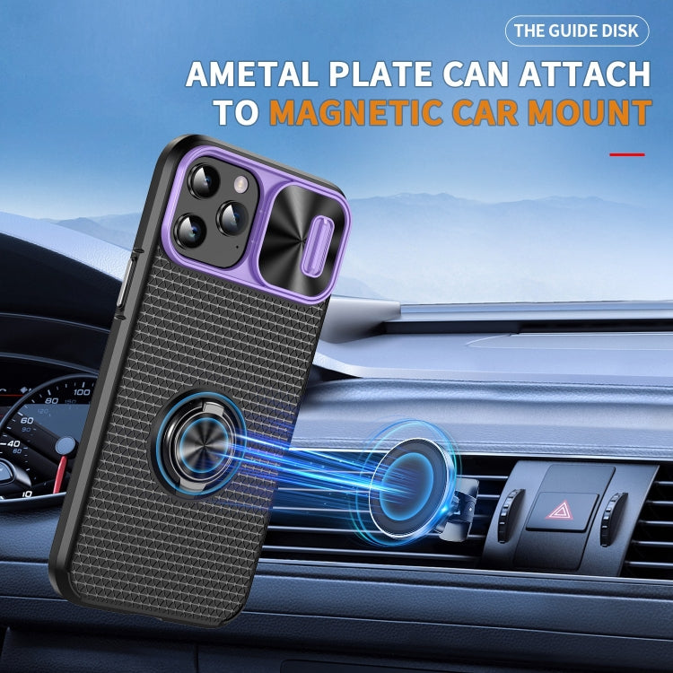 For iPhone 11 Pro Sliding Camshield Armor Phone Case with Ring Holder