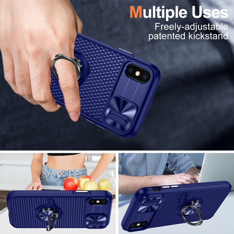 For iPhone X / XS Sliding Camshield Armor Phone Case with Ring Holder