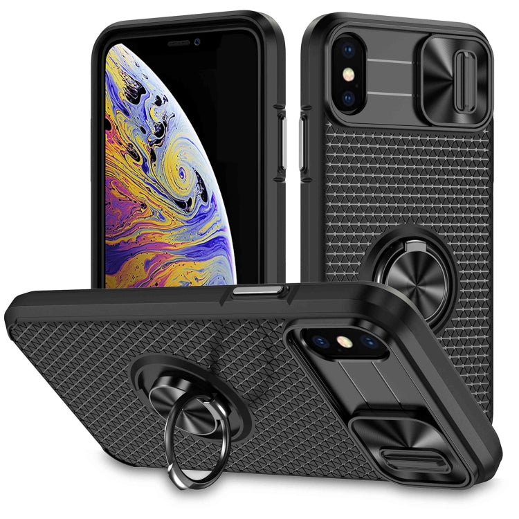 For iPhone X / XS Sliding Camshield Armor Phone Case with Ring Holder