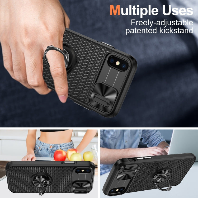 For iPhone X / XS Sliding Camshield Armor Phone Case with Ring Holder