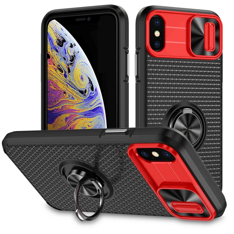 For iPhone X / XS Sliding Camshield Armor Phone Case with Ring Holder