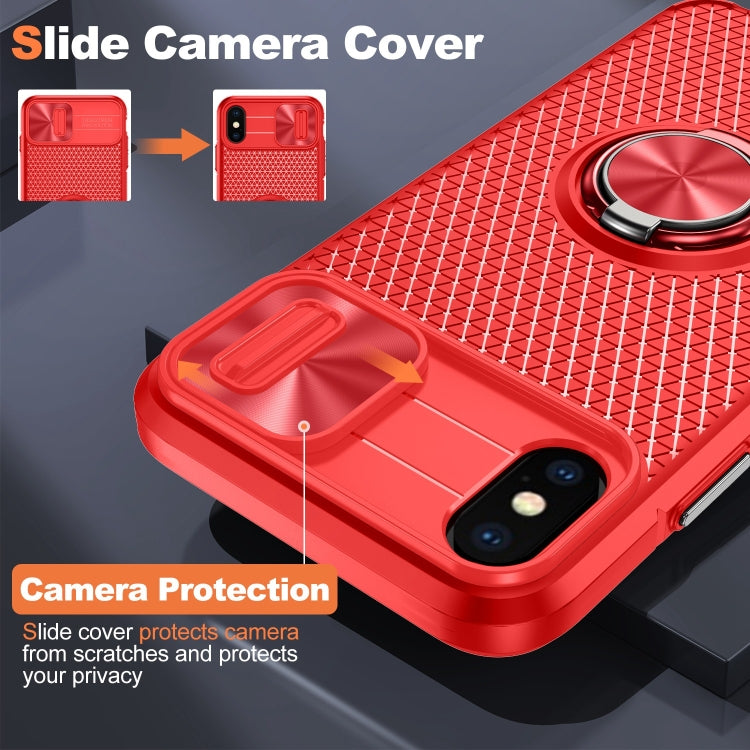 For iPhone X / XS Sliding Camshield Armor Phone Case with Ring Holder