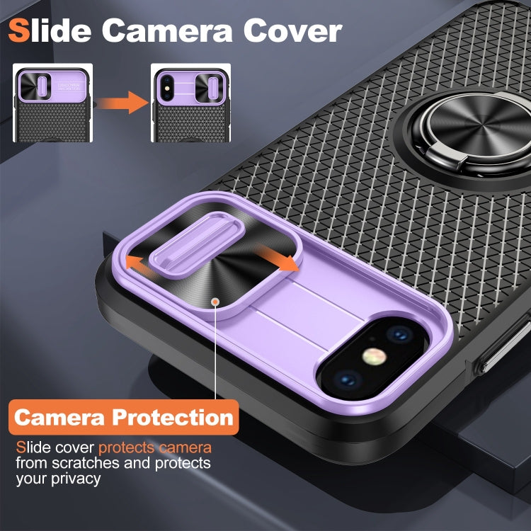 For iPhone X / XS Sliding Camshield Armor Phone Case with Ring Holder