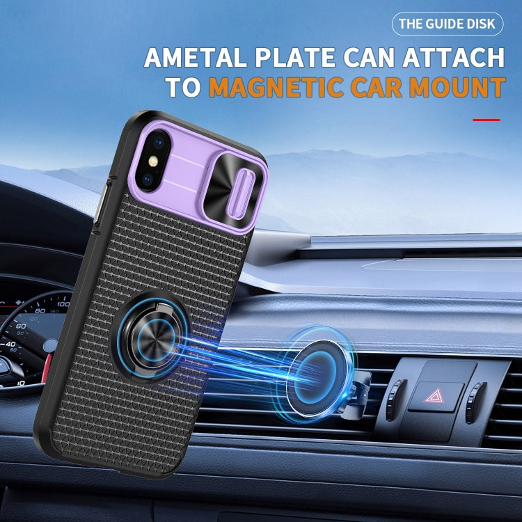 For iPhone X / XS Sliding Camshield Armor Phone Case with Ring Holder