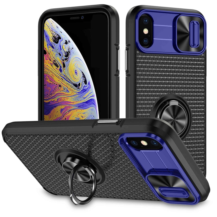For iPhone XR Sliding Camshield Armor Phone Case with Ring Holder