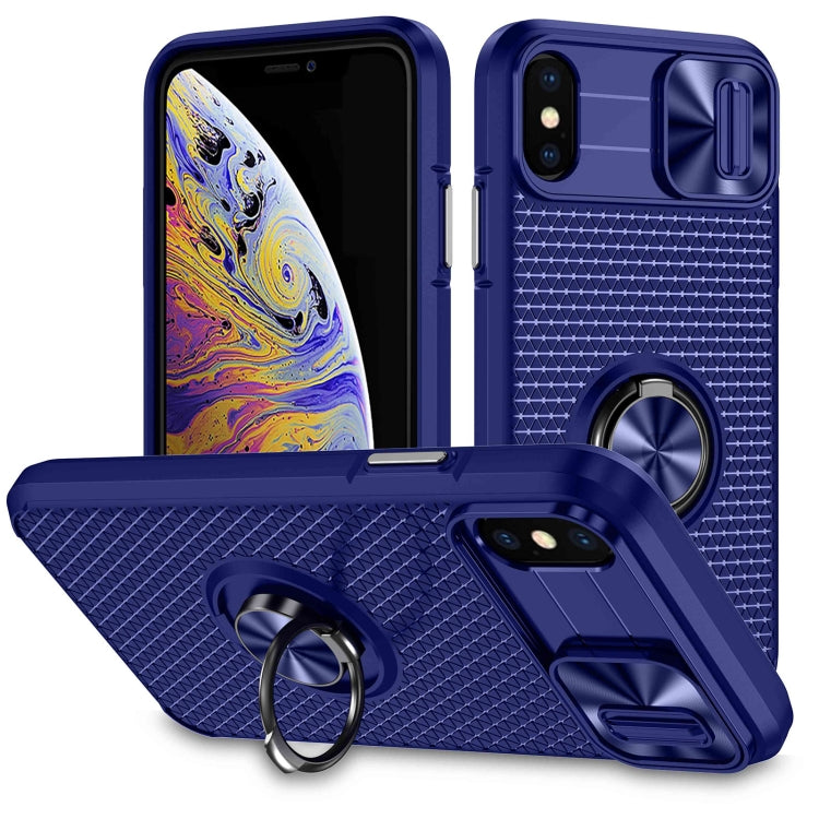 For iPhone XR Sliding Camshield Armor Phone Case with Ring Holder
