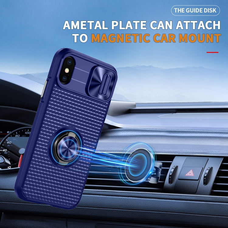 For iPhone XR Sliding Camshield Armor Phone Case with Ring Holder