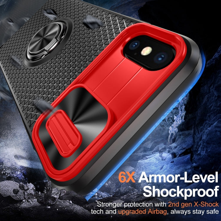 For iPhone XR Sliding Camshield Armor Phone Case with Ring Holder