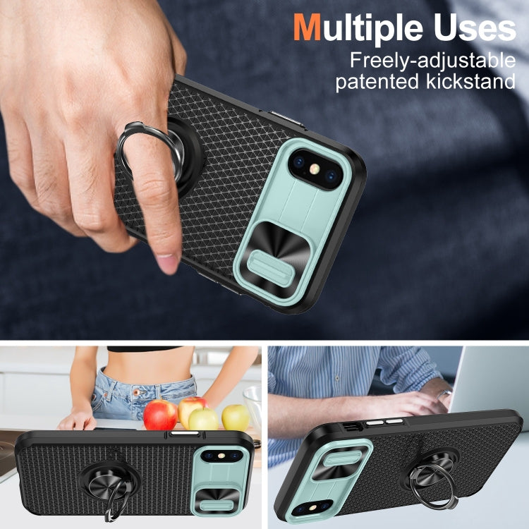 For iPhone XR Sliding Camshield Armor Phone Case with Ring Holder
