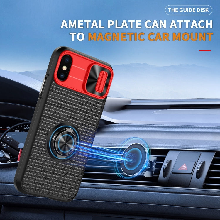 For iPhone XS Max Sliding Camshield Armor Phone Case with Ring Holder