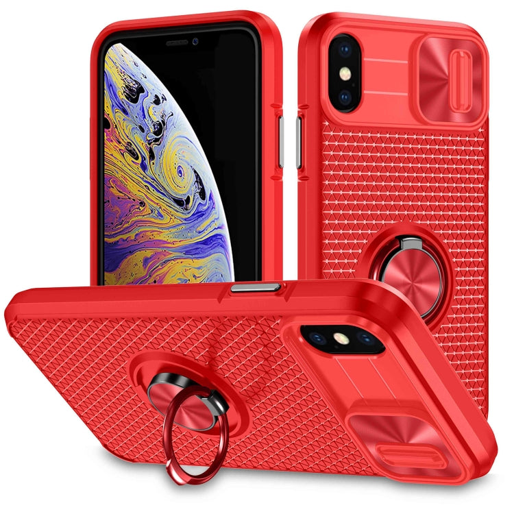 For iPhone XS Max Sliding Camshield Armor Phone Case with Ring Holder