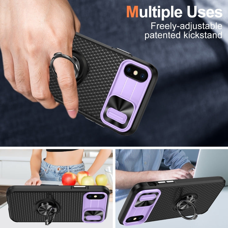 For iPhone XS Max Sliding Camshield Armor Phone Case with Ring Holder