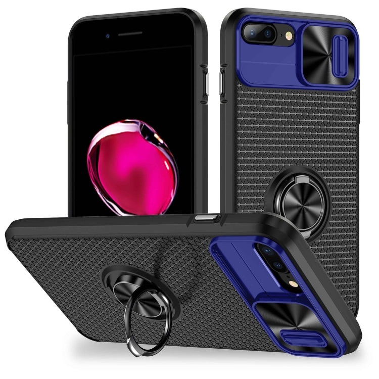 For iPhone SE 2022 / 2020 / 7 / 8 Sliding Camshield Armor Phone Case with Ring Holder