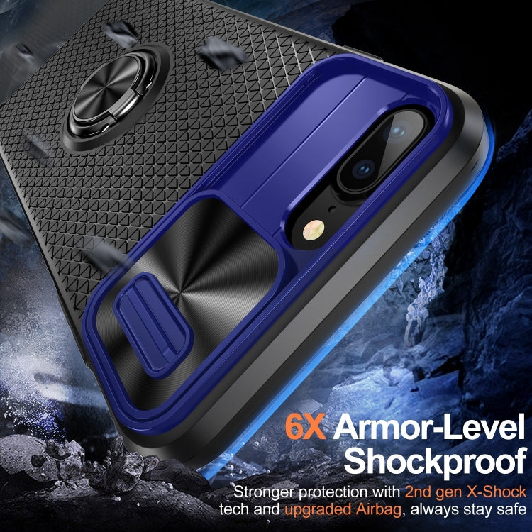 For iPhone SE 2022 / 2020 / 7 / 8 Sliding Camshield Armor Phone Case with Ring Holder
