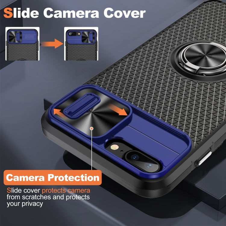 For iPhone SE 2022 / 2020 / 7 / 8 Sliding Camshield Armor Phone Case with Ring Holder