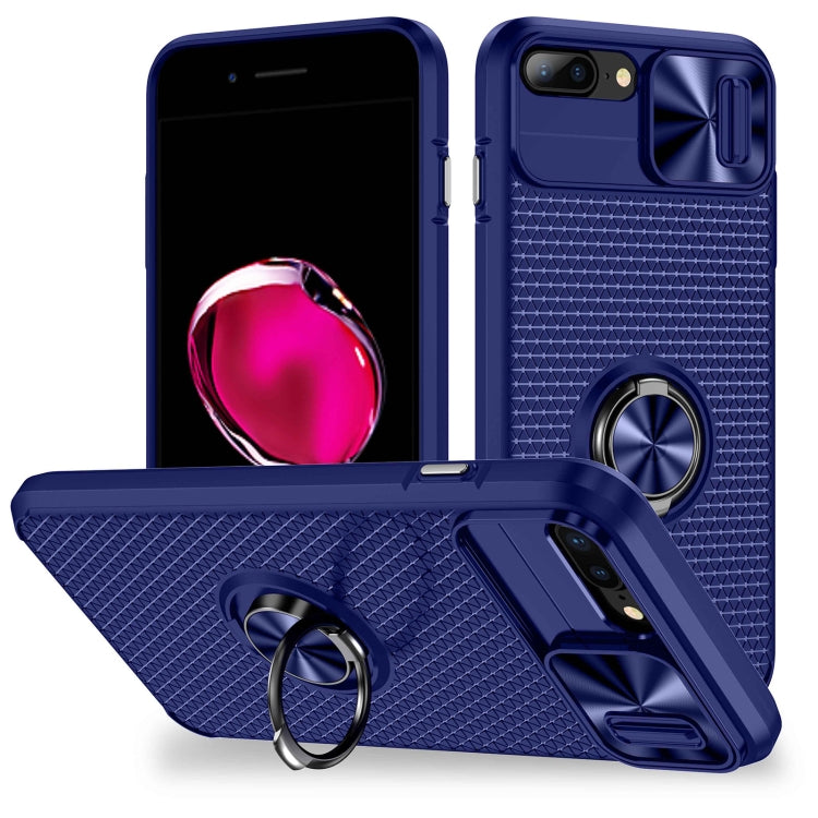 For iPhone SE 2022 / 2020 / 7 / 8 Sliding Camshield Armor Phone Case with Ring Holder