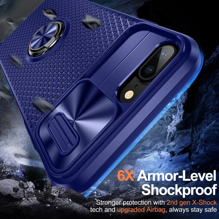 For iPhone SE 2022 / 2020 / 7 / 8 Sliding Camshield Armor Phone Case with Ring Holder