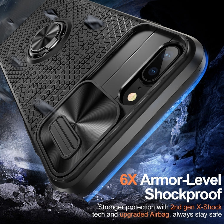 For iPhone SE 2022 / 2020 / 7 / 8 Sliding Camshield Armor Phone Case with Ring Holder