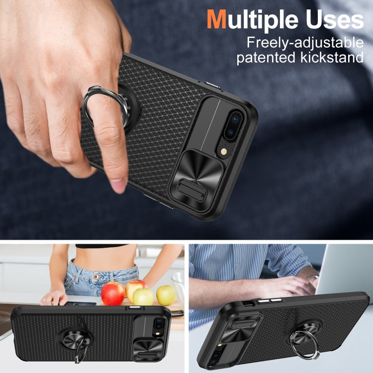 For iPhone SE 2022 / 2020 / 7 / 8 Sliding Camshield Armor Phone Case with Ring Holder