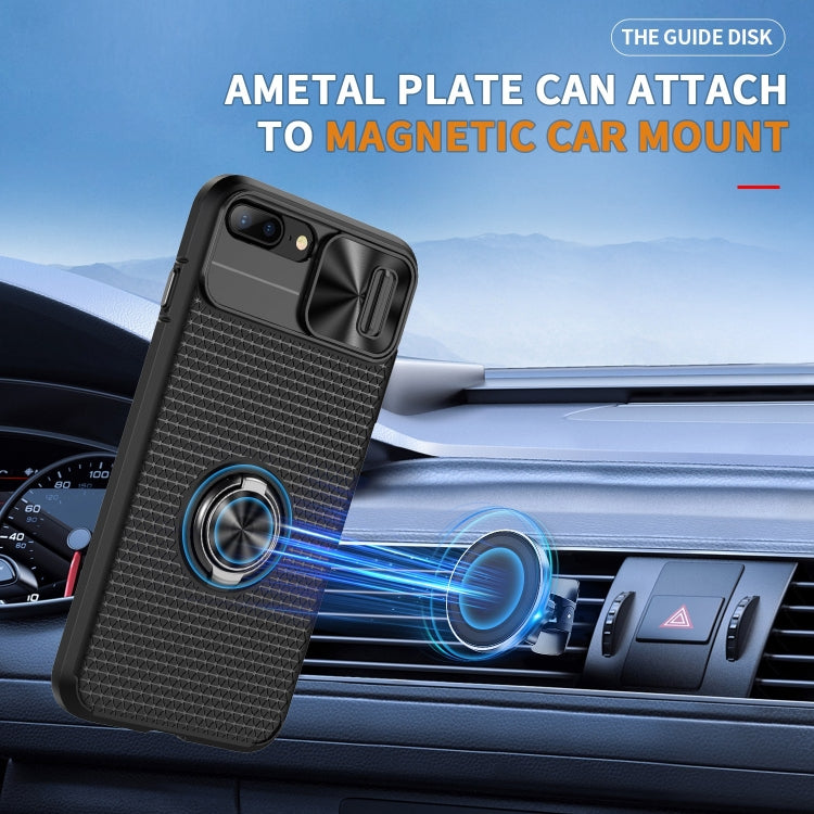 For iPhone SE 2022 / 2020 / 7 / 8 Sliding Camshield Armor Phone Case with Ring Holder