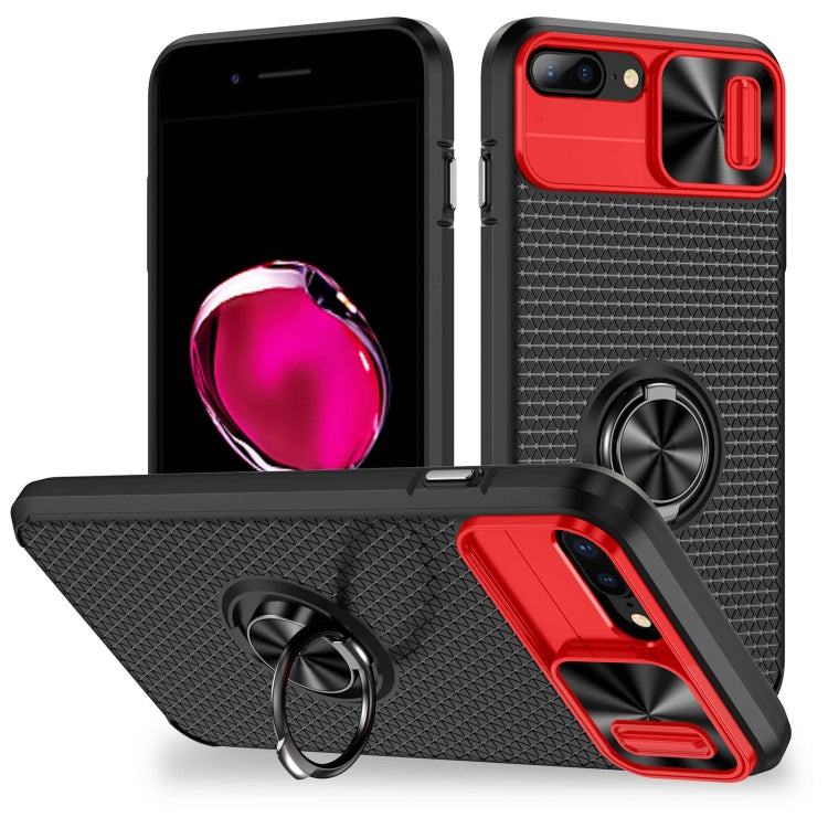 For iPhone SE 2022 / 2020 / 7 / 8 Sliding Camshield Armor Phone Case with Ring Holder
