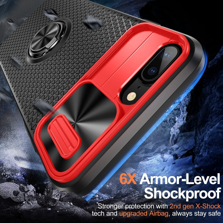 For iPhone SE 2022 / 2020 / 7 / 8 Sliding Camshield Armor Phone Case with Ring Holder