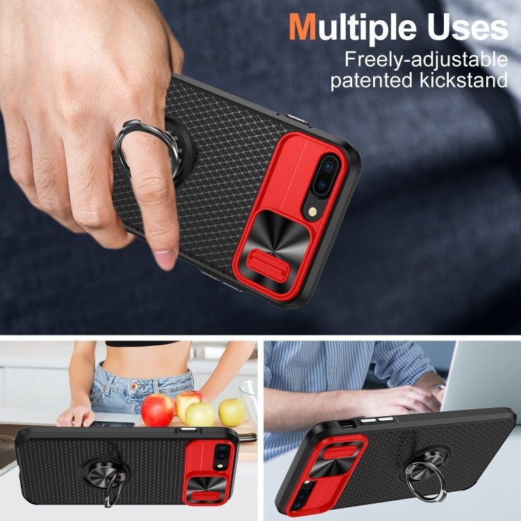 For iPhone SE 2022 / 2020 / 7 / 8 Sliding Camshield Armor Phone Case with Ring Holder