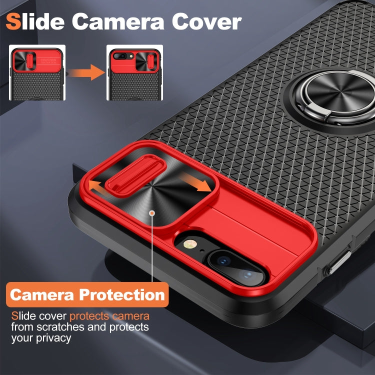 For iPhone SE 2022 / 2020 / 7 / 8 Sliding Camshield Armor Phone Case with Ring Holder